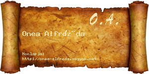 Onea Alfréda névjegykártya